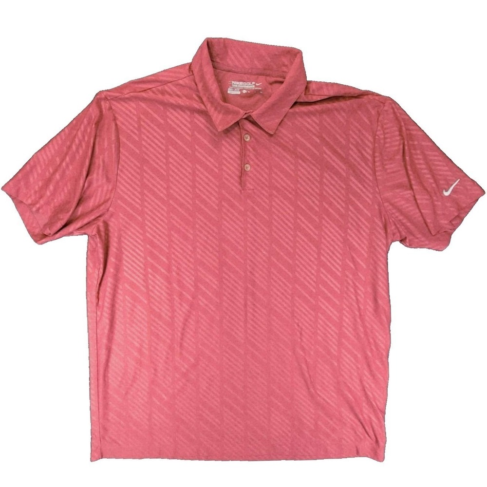 Nike Polo Shirt Mens XL Red Tour Performance Dri-FIT Short Sleeve Graphic Golf